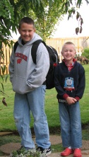 Kerst and Evan's first Day of School